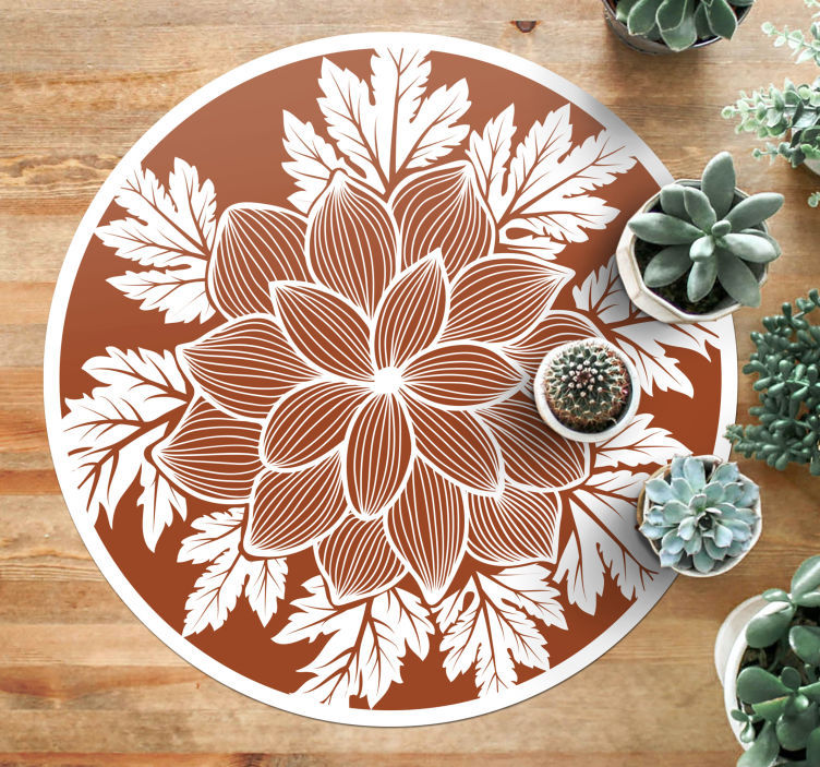 Botanical Motif Centerpiece floral vinyl carpet - TenStickers
