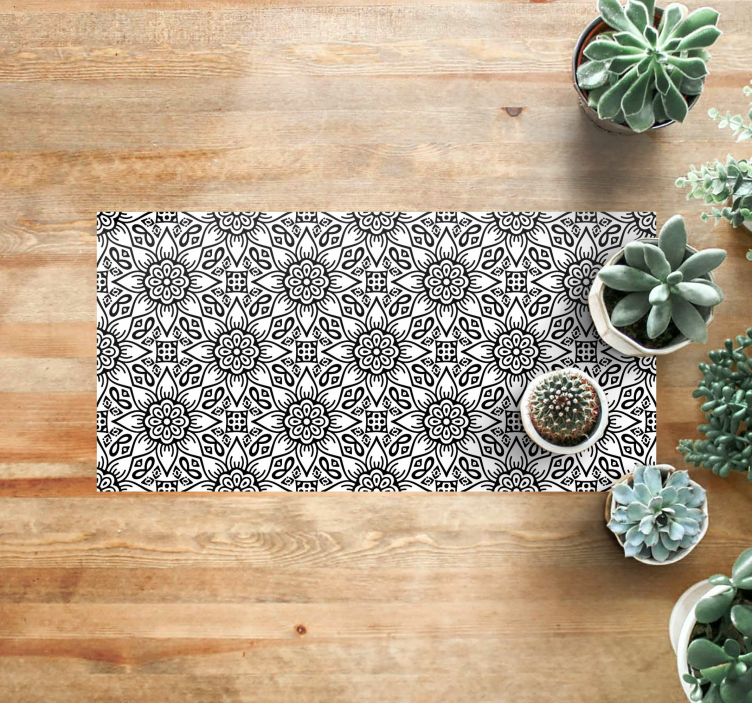Botanical Motif mandala vinyl carpet - TenStickers