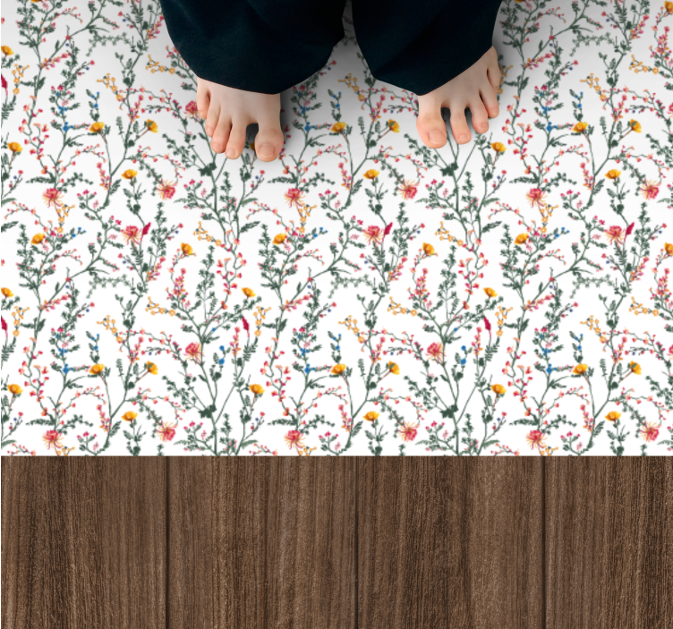 Botanical Oasis floral vinyl carpet - TenStickers