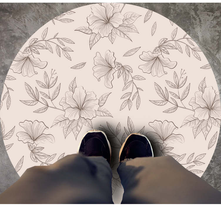 Botanical Outline Concept floral vinyl carpet - TenStickers