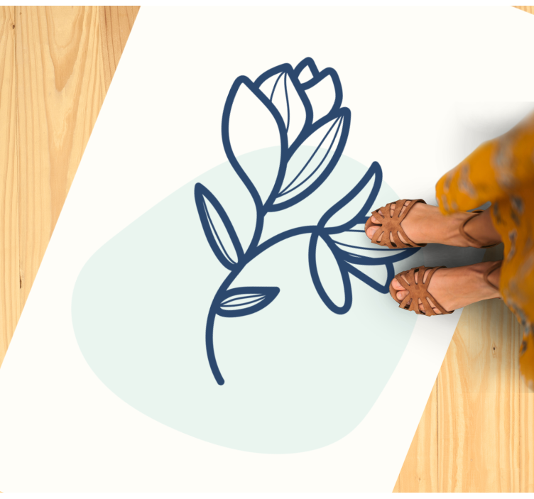 Botanical Outline Illustration floral vinyl carpet - TenStickers