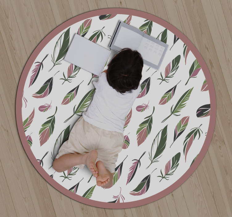 Botanical Patterned Circle floral vinyl carpet - TenStickers