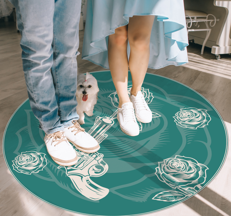 Botanical Revolver floral vinyl carpet - TenStickers