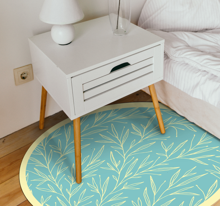 Botanical Round Motif floral vinyl carpet - TenStickers