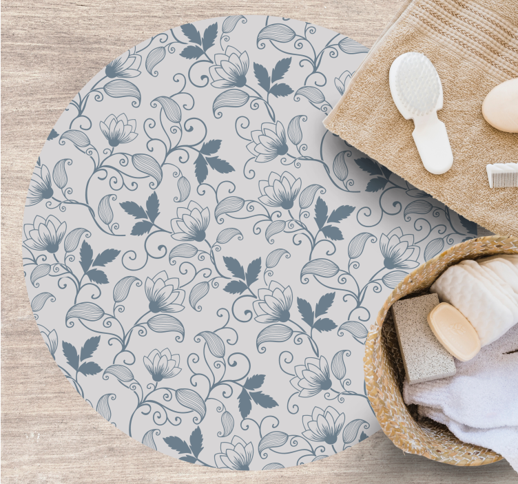 Floral serenity bathroom vinyl carpet - TenStickers