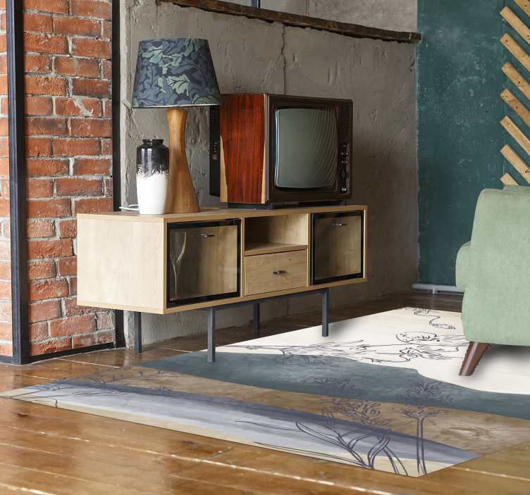 Botanical Silhouette floral vinyl carpet - TenStickers