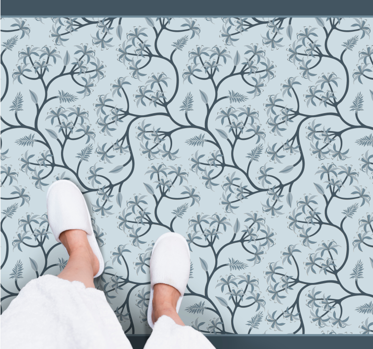 Botanical Silhouette Pattern floral vinyl carpet - TenStickers