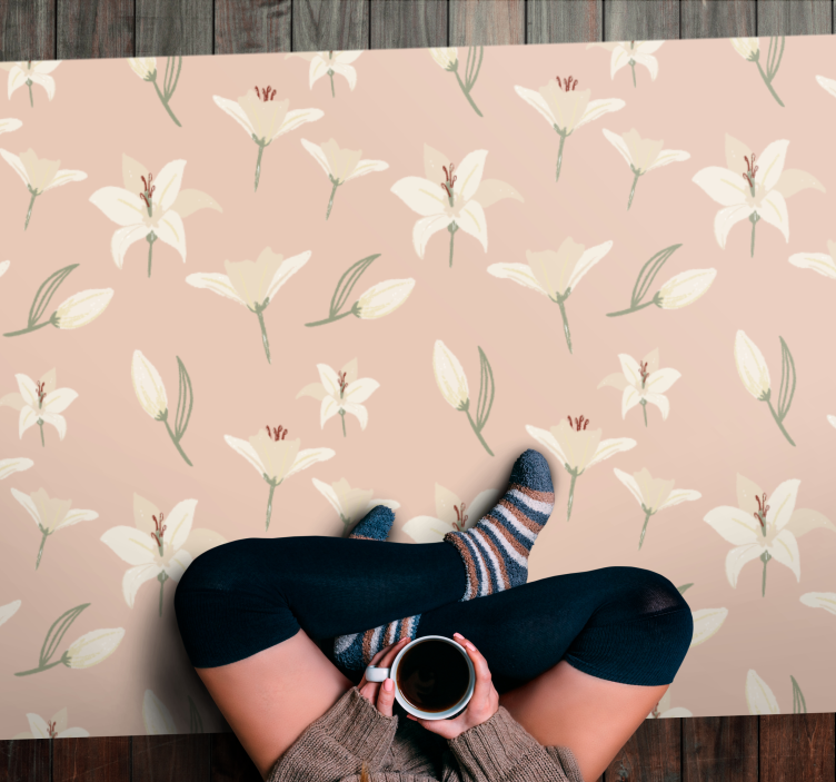 Botanical Soft Hues Sophistication floral vinyl carpet - TenStickers