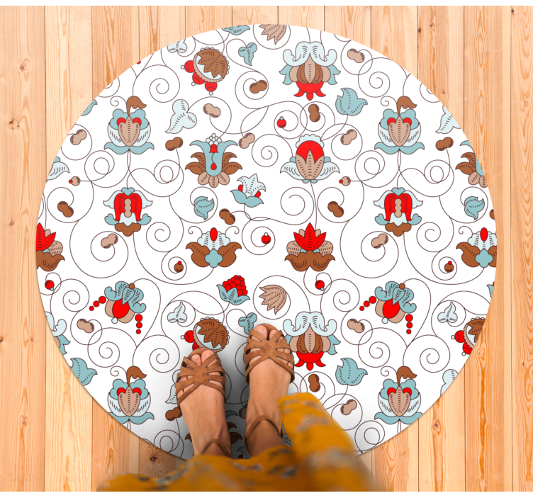 Circular Botanical Spiral Accent floral vinyl carpet - TenStickers