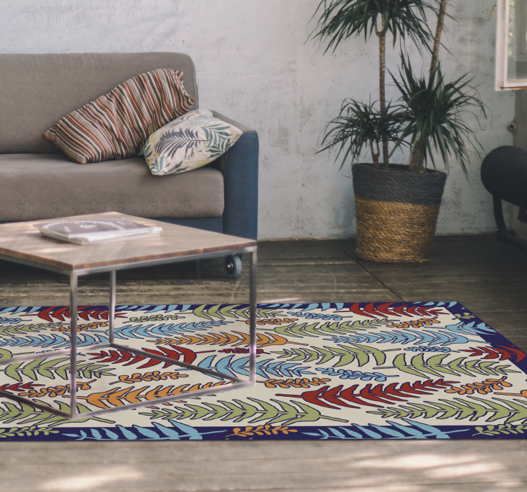 Botanical Stripes floral vinyl carpet - TenStickers