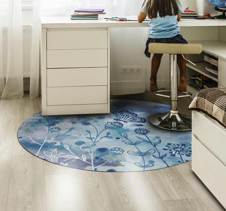 Botanical Watercolor floral vinyl carpet - TenStickers