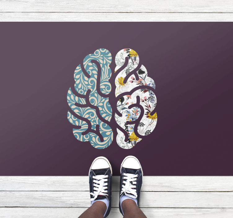 Botanical Yin Yang floral vinyl carpet - TenStickers