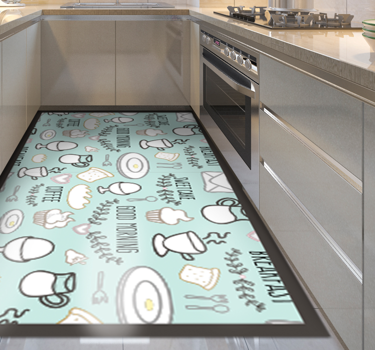 Breakfast Essentials kitchen vinyl carpet - TenStickers