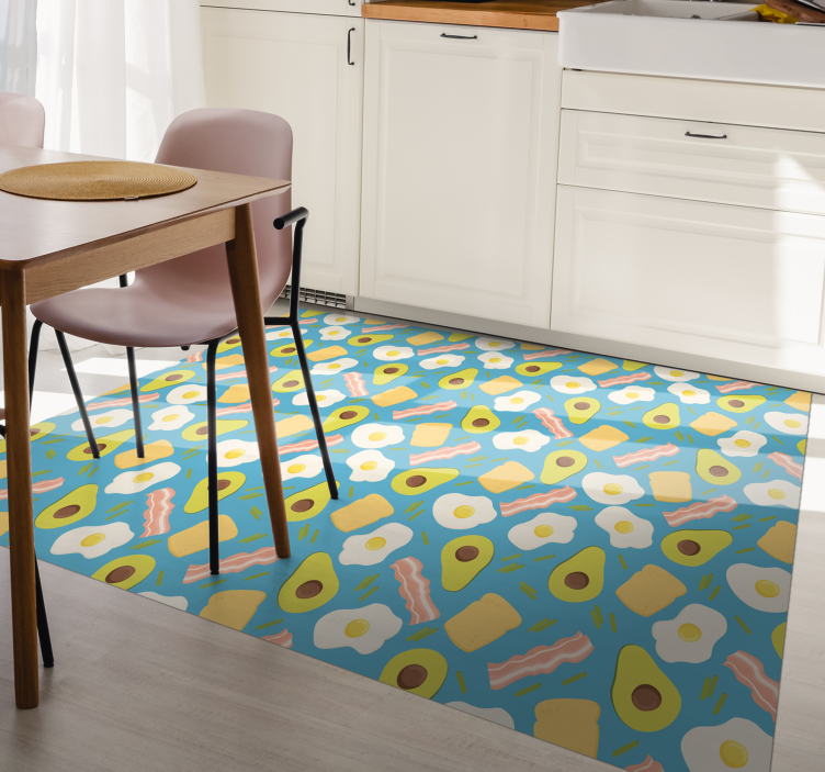 Breakfast Patterns minimalist vinyl carpet - TenStickers