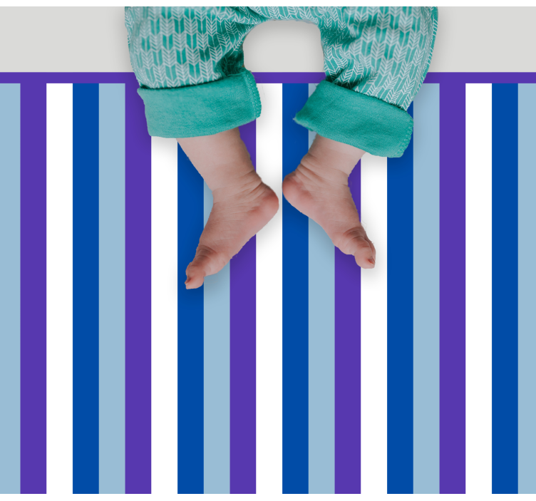 Bright blue pattern striped vinyl carpet - TenStickers