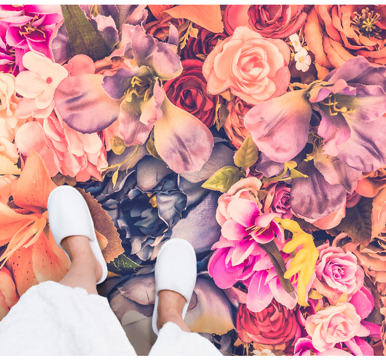 Radiant Botanical Component floral vinyl carpet - TenStickers