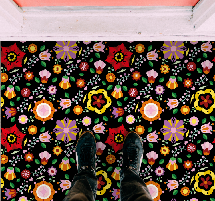 Bright Botanical Illustration floral vinyl carpet - TenStickers