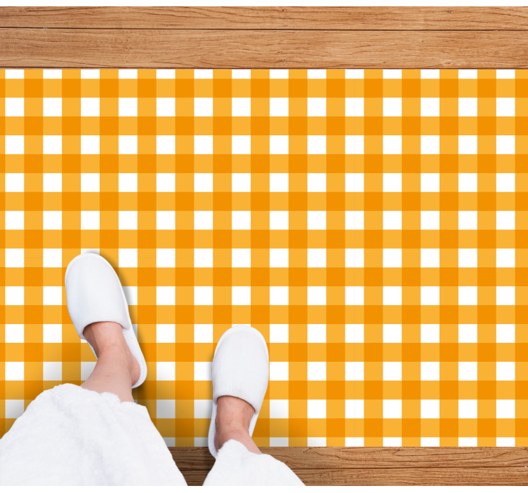Warm checked pattern yellow vinyl carpet - TenStickers