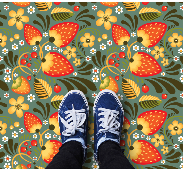 Bright Floral Pattern kitchen vinyl carpet - TenStickers