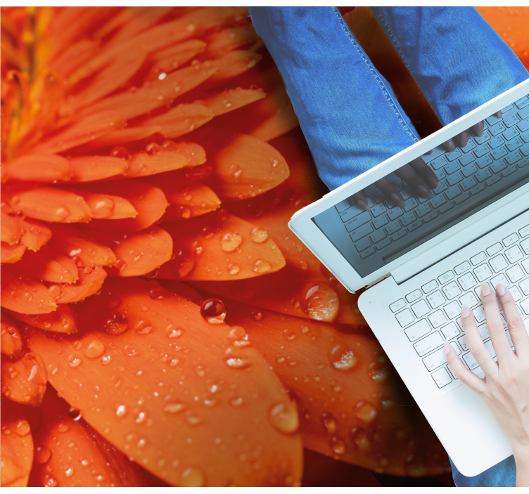 Bright orange petals floral vinyl carpet - TenStickers