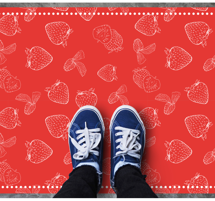 Bright Strawberry Pattern kitchen vinyl carpet - TenStickers