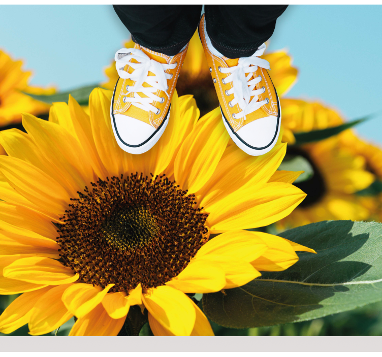 Bright sunflower design floral vinyl carpet - TenStickers