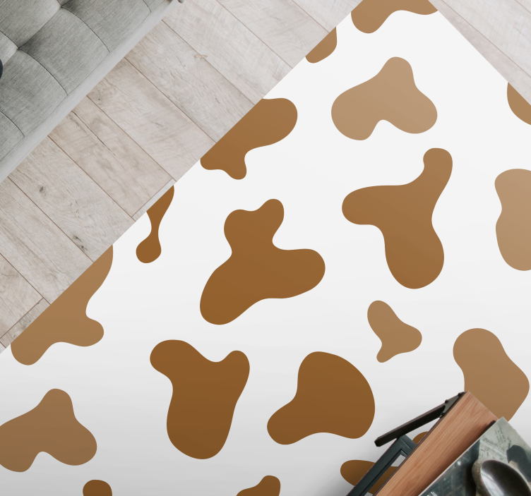 Brown cow spots animal print vinyl rug - TenStickers