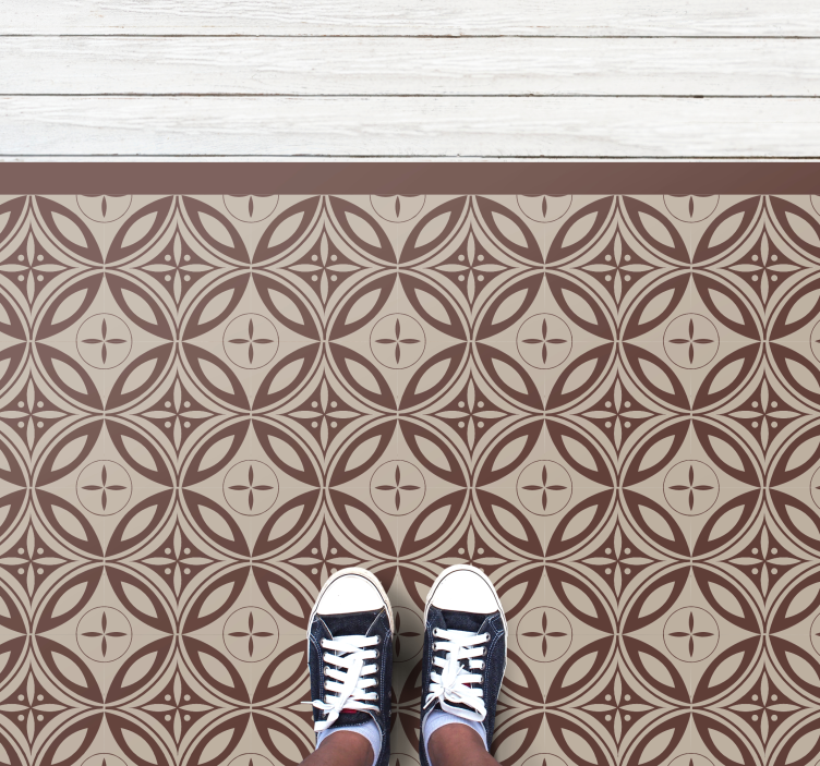 Brown Patterned Shapes mosaic vinyl carpet - TenStickers