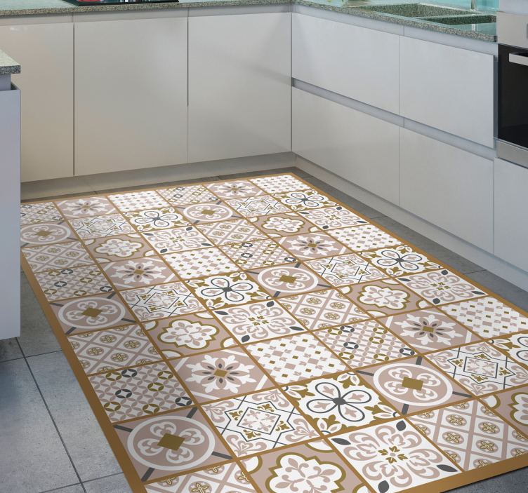 brown random tile tile carpet - TenStickers