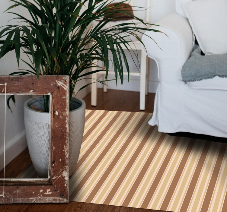 Brown striped pattern living room vinyl carpet - TenStickers