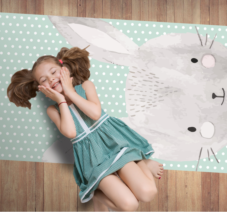 Bunny Illustration nursery vinyl carpet - TenStickers