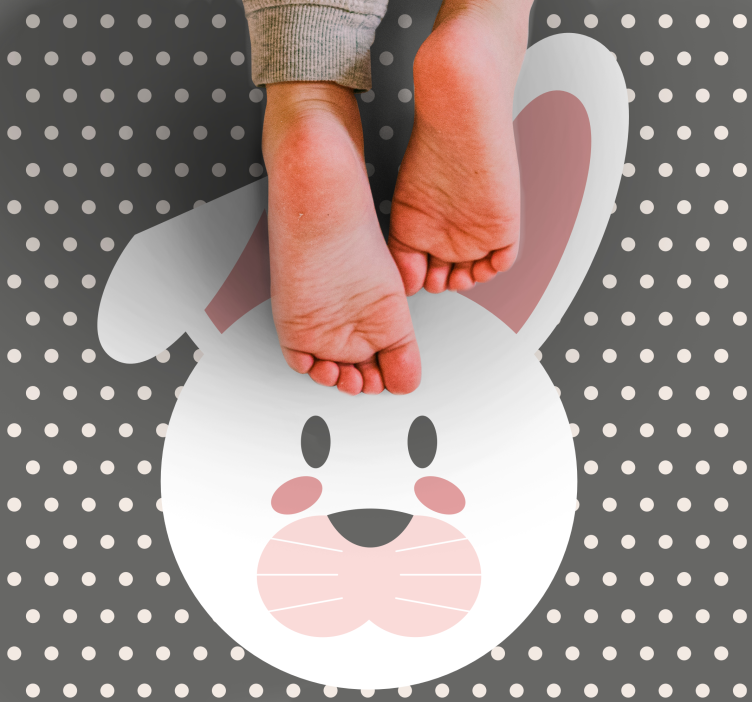Bunny Polka Dot Overlay nursery vinyl carpet - TenStickers