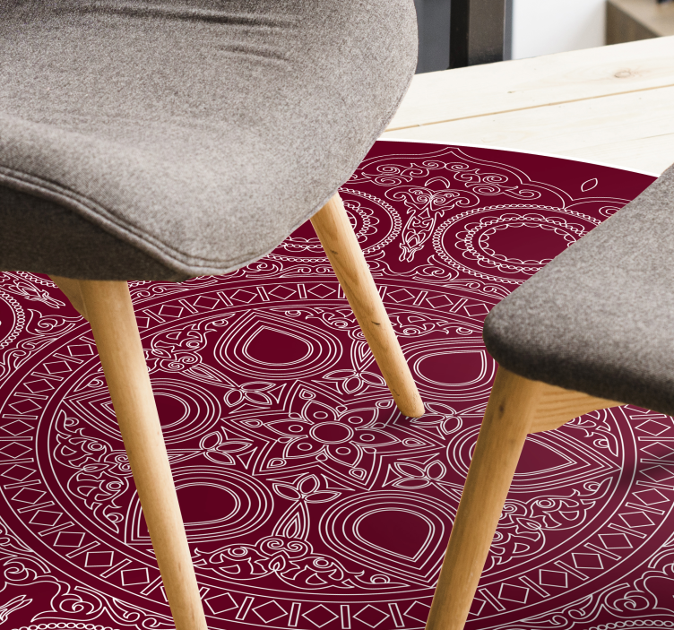 Burgundy red motif mandala vinyl carpet - TenStickers