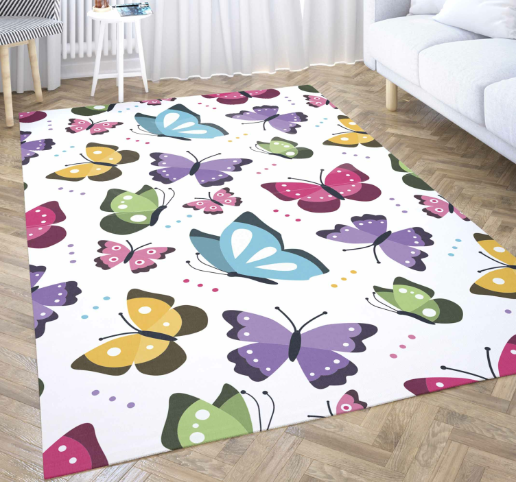 Butterfly animal vinyl rug - TenStickers