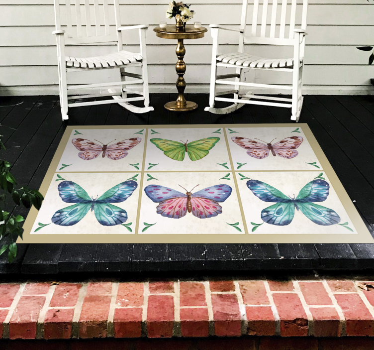 Butterfly Illustration animal vinyl carpet - TenStickers