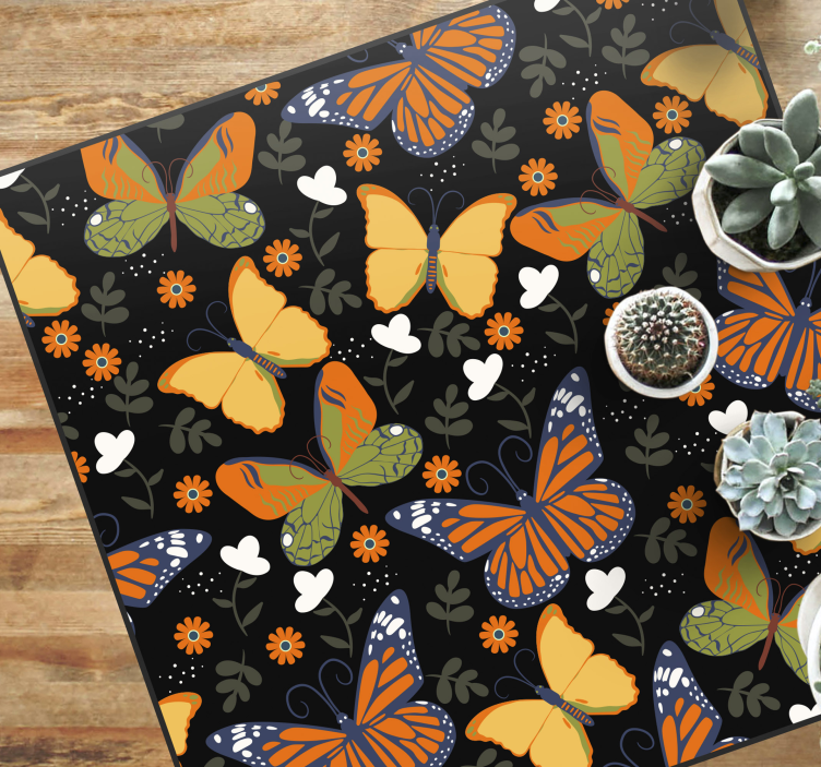 Butterfly Motif animal vinyl carpet - TenStickers