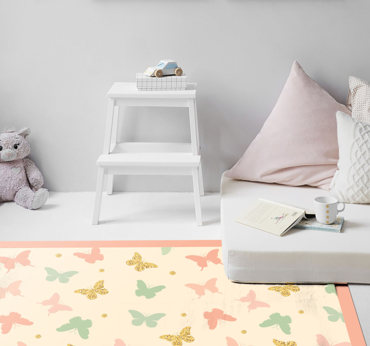 Butterfly Pastels nursery vinyl carpet - TenStickers