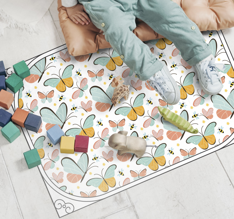 Butterfly Playground kids vinyl carpet - TenStickers