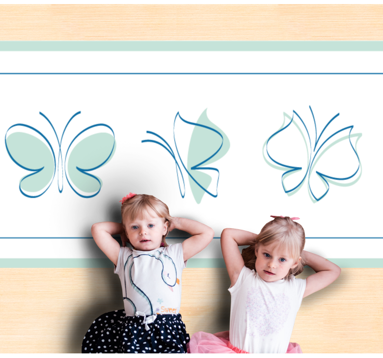 Butterfly Trio Motif animal vinyl carpet - TenStickers