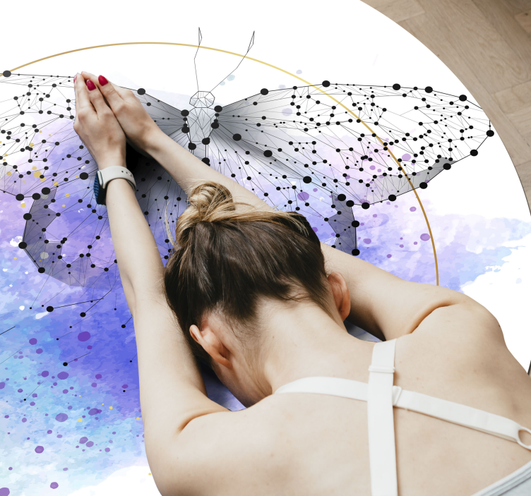 Butterfly Watercolor floral vinyl carpet - TenStickers