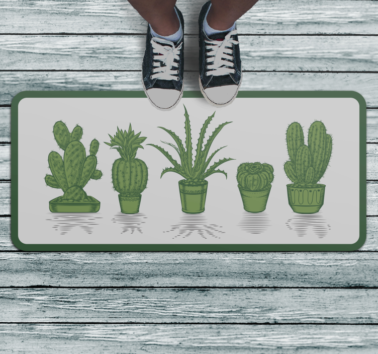 Cactus Collection floral vinyl carpet - TenStickers