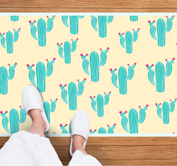Cactus Motif nature vinyl carpet - TenStickers