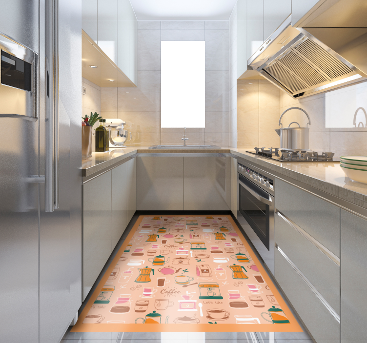 Cafeteria Collage kitchen vinyl carpet - TenStickers