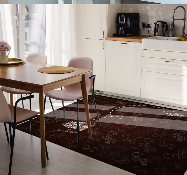 Calligraphic Beverage Motif custom vinyl carpet - TenStickers