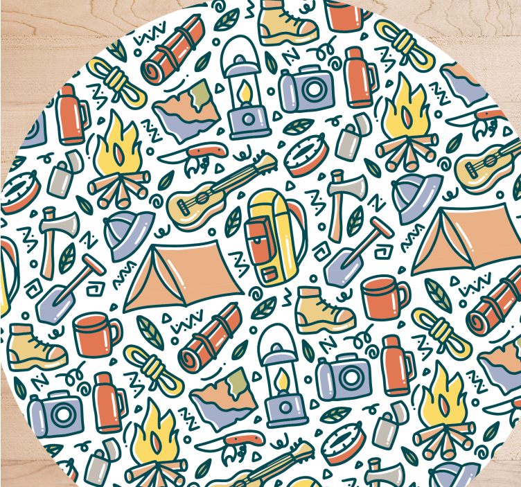 Camping Adventure Concept teen vinyl carpet - TenStickers