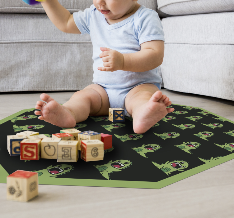 Cartoon Creature Pattern kids vinyl carpet - TenStickers