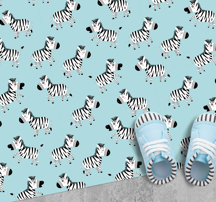 Cartoon Zebras kids vinyl carpet - TenStickers