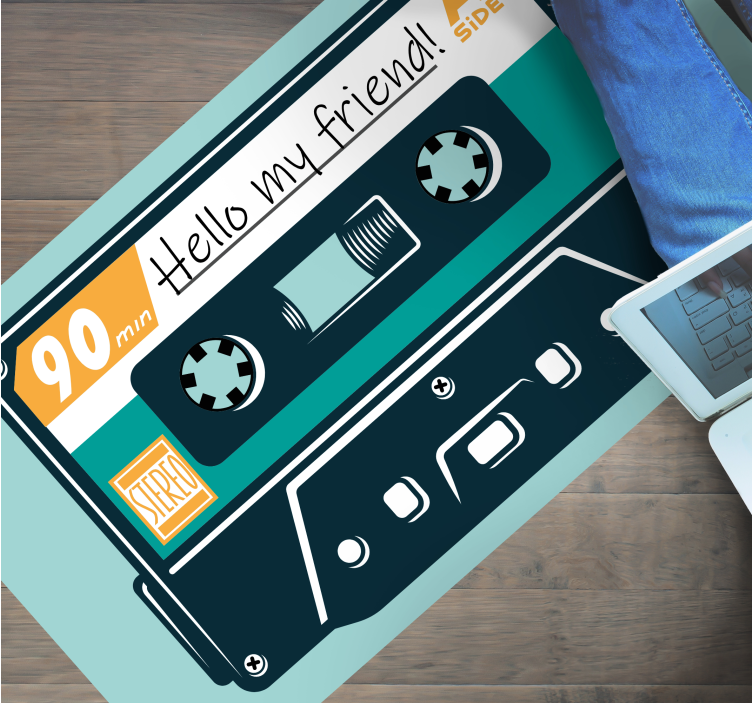 Cassette Tape Greeting custom vinyl carpet - TenStickers