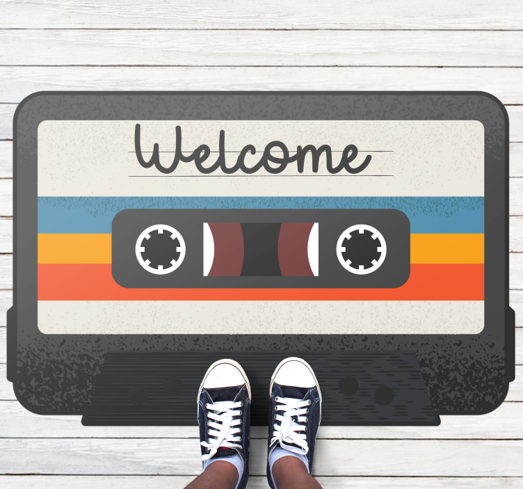 Cassette Welcome Design custom vinyl carpet - TenStickers