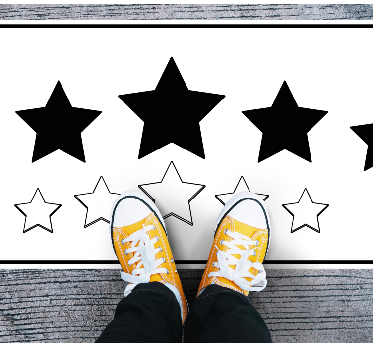 White and black motif star vinyl carpet - TenStickers